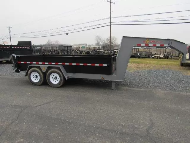 BWise 7 x 14 Gooseneck Dump Trailer Combo Gate & Ramps