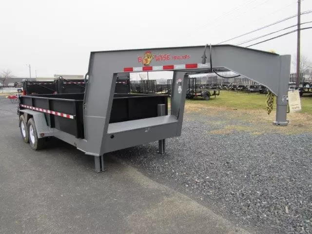BWise 7 x 14 Gooseneck Dump Trailer Combo Gate & Ramps - Image 4