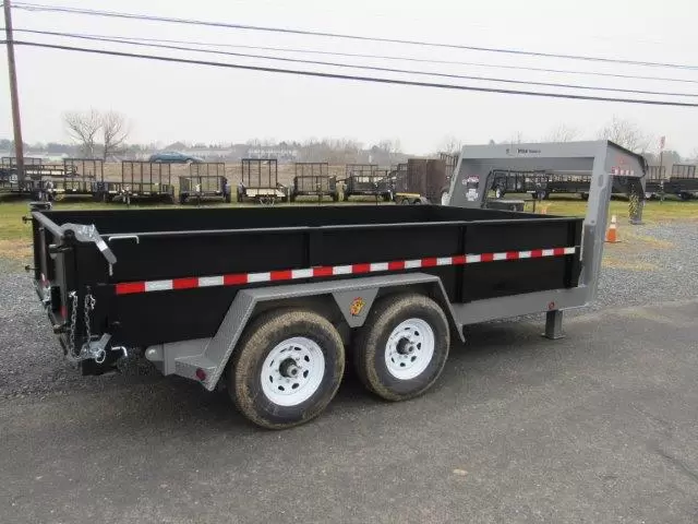 BWise 7 x 14 Gooseneck Dump Trailer Combo Gate & Ramps - Image 2