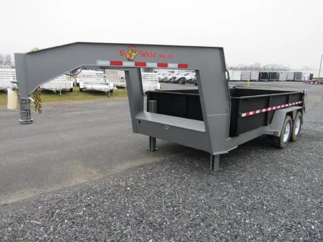 BWise 7 x 14 Gooseneck Dump Trailer Combo Gate & Ramps - Image 6