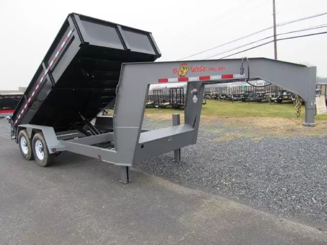 BWise 7 x 14 Gooseneck Dump Trailer Combo Gate & Ramps - Image 9