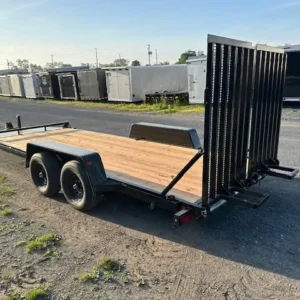 BWise 7 x 18 Equipment Trailer Split Landscape Ramp